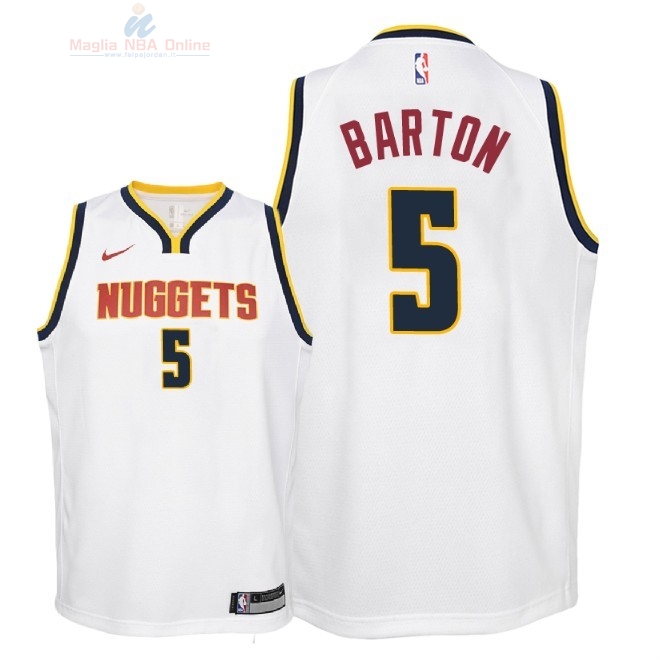 Acquista Maglia NBA Bambino Denver Nuggets #5 Will Barton Bianco Association 2018-19