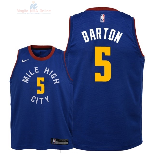 Acquista Maglia NBA Bambino Denver Nuggets #5 Will Barton Blu Statement 2018-19