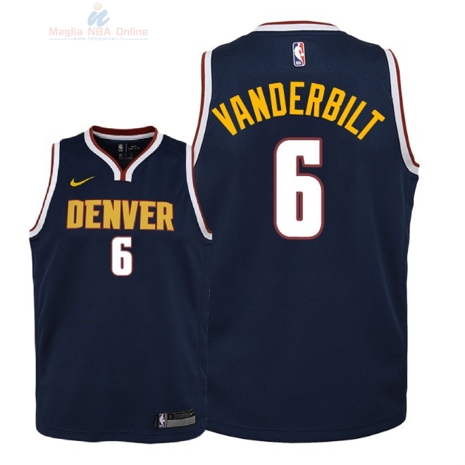 Acquista Maglia NBA Bambino Denver Nuggets #6 Jarred Vanderbilt Marino Icon 2018-19