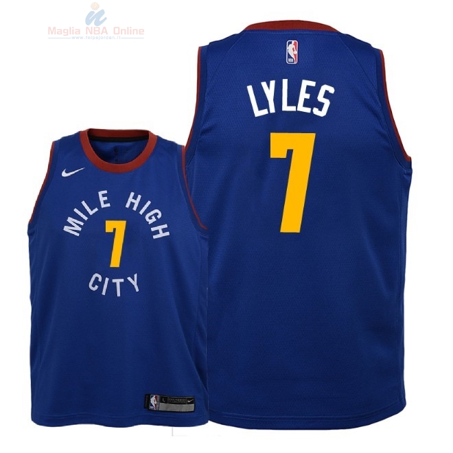 Acquista Maglia NBA Bambino Denver Nuggets #7 Trey Lyles Blu Statement 2018-19