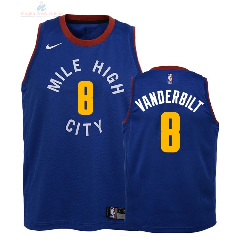 Acquista Maglia NBA Bambino Denver Nuggets #8 Jarred Vanderbilt Blu Statement 2018-19