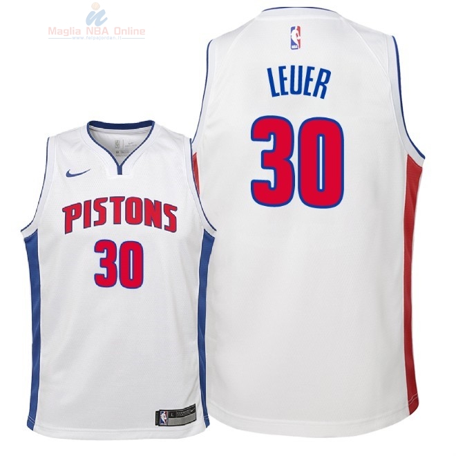 Acquista Maglia NBA Bambino Detroit Pistons #30 Jon Leuer Bianco Association 2018