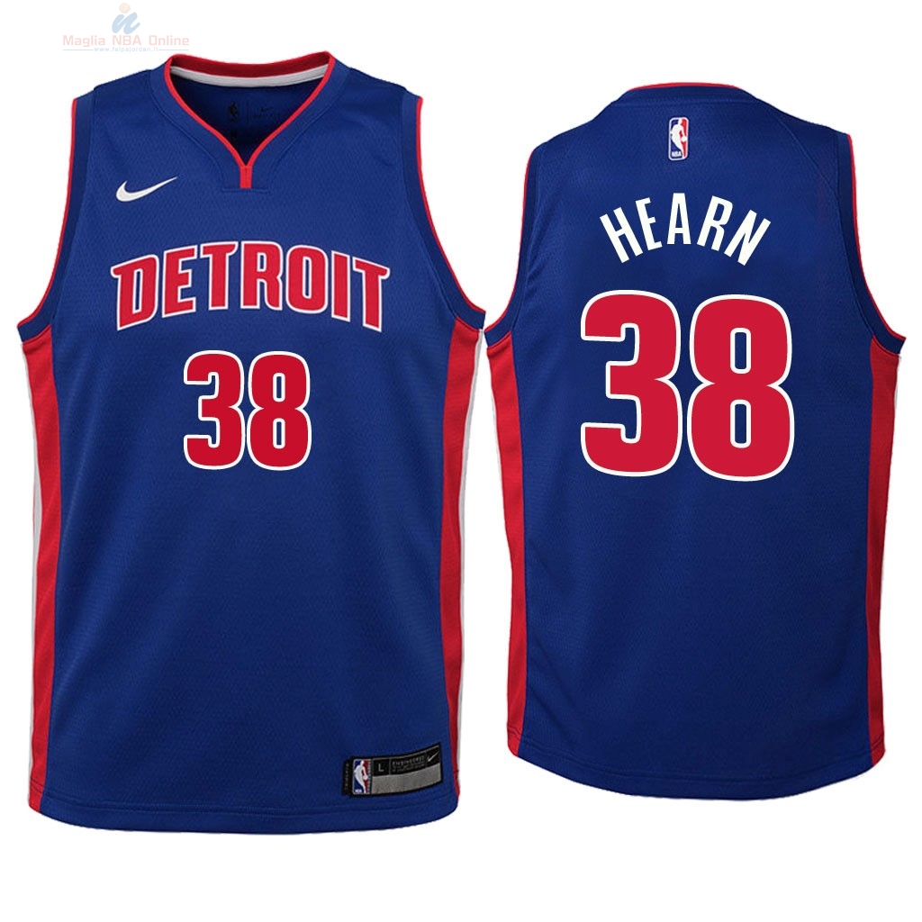 Acquista Maglia NBA Bambino Detroit Pistons #38 Reggie Hearn Blu Icon 2018