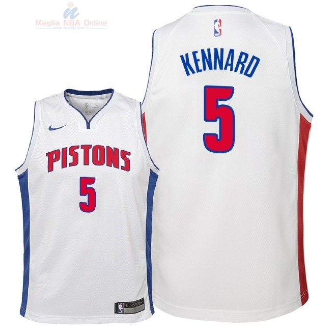 Acquista Maglia NBA Bambino Detroit Pistons #5 Luke Kennard Bianco Association 2018