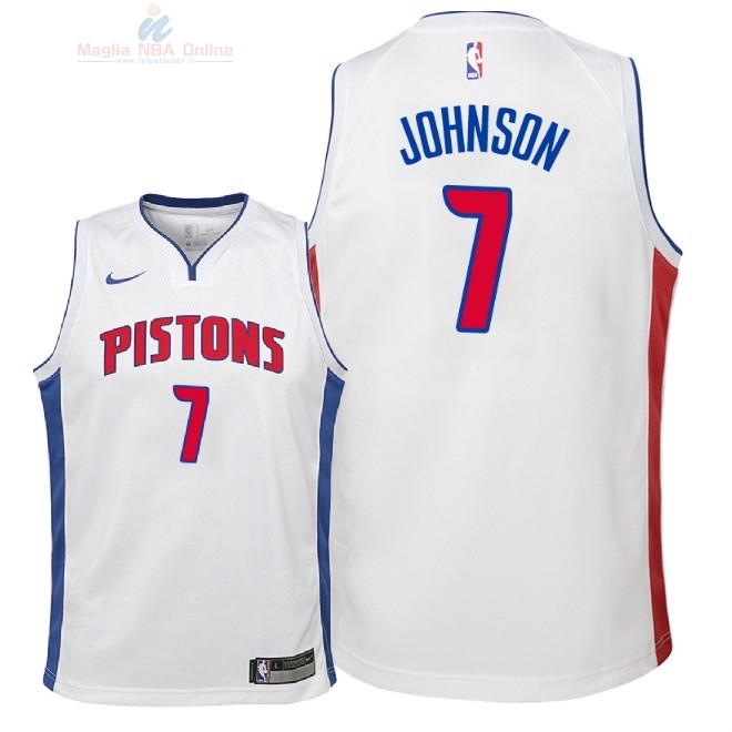 Acquista Maglia NBA Bambino Detroit Pistons #7 Stanley Johnson Bianco Association 2018