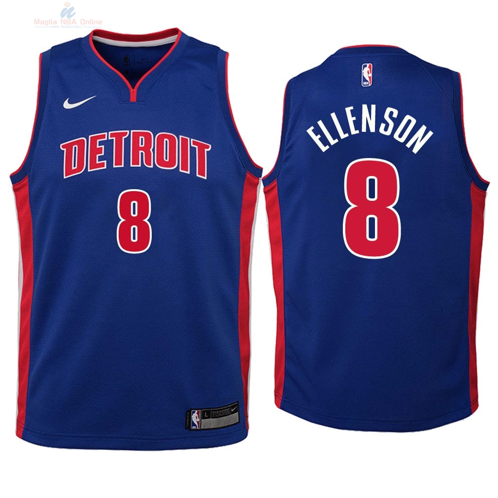 Acquista Maglia NBA Bambino Detroit Pistons #8 Henry Ellenson Blu Icon 2018