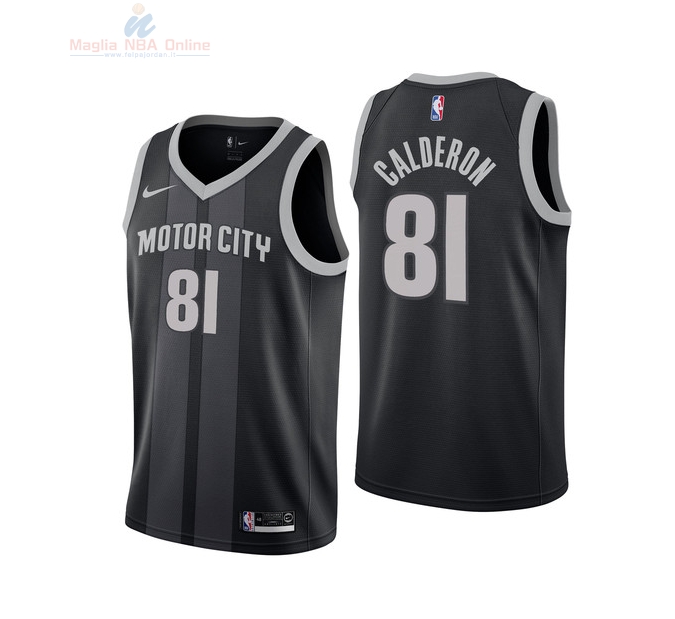 Acquista Maglia NBA Bambino Detroit Pistons #81 Jose Calderon Nike Nero Città 2018-19