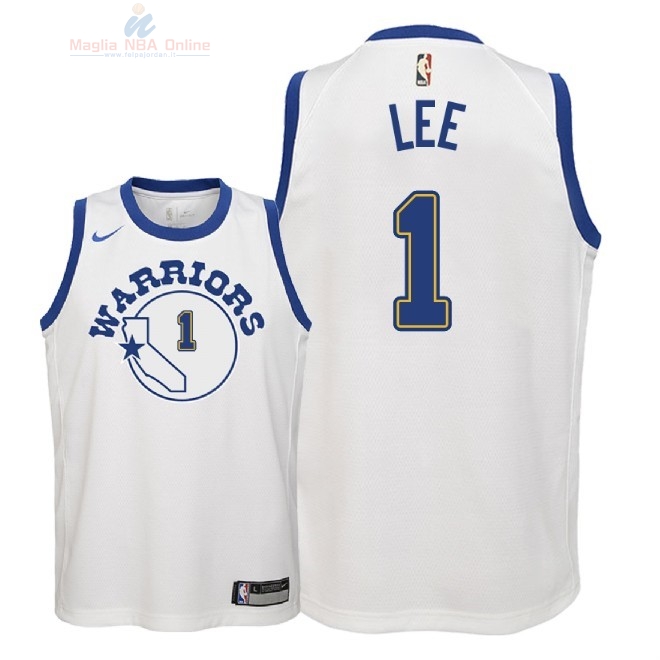 Acquista Maglia NBA Bambino Golden State Warriors #1 Damion Lee Nike Retro Bianco 2018