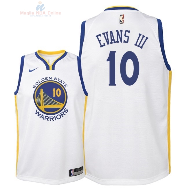 Acquista Maglia NBA Bambino Golden State Warriors #10 Jacob Evans III Bianco Association 2018