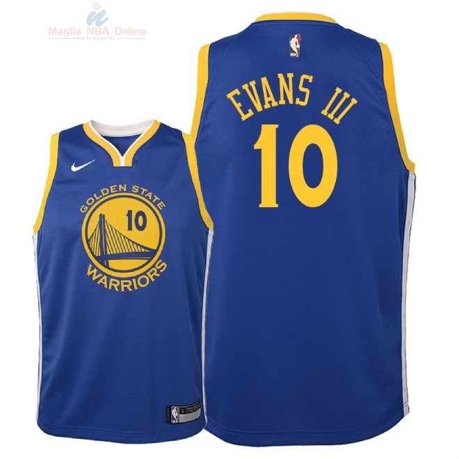 Acquista Maglia NBA Bambino Golden State Warriors #10 Jacob Evans III Blu Icon 2018