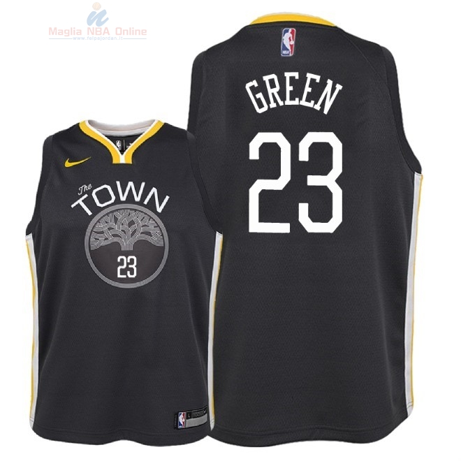 Acquista Maglia NBA Bambino Golden State Warriors #23 Draymond Green Nero Statement 2018