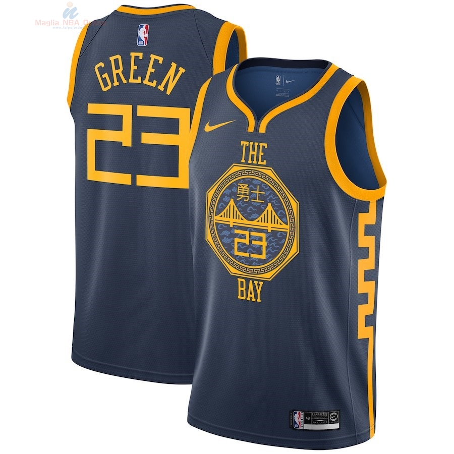 Acquista Maglia NBA Bambino Golden State Warriors #23 Draymond Green Nike Marino Città 2018-19