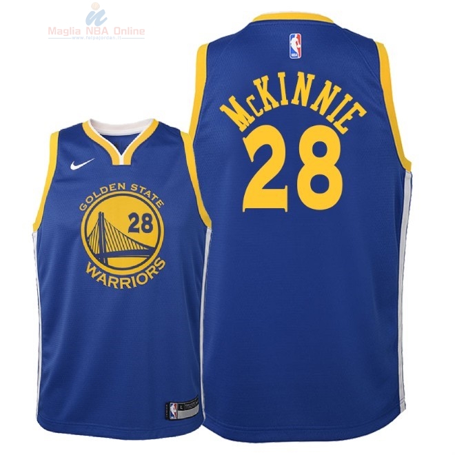 Acquista Maglia NBA Bambino Golden State Warriors #28 Alfonzo McKinnie Blu Icon 2018