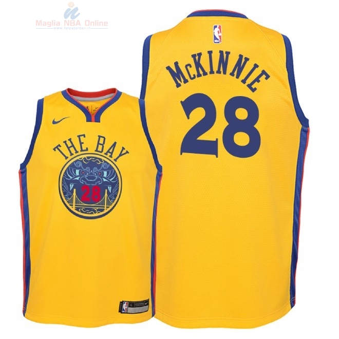 Acquista Maglia NBA Bambino Golden State Warriors #28 Alfonzo McKinnie Nike Giallo Città 2018