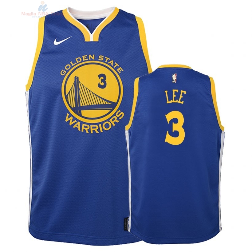 Acquista Maglia NBA Bambino Golden State Warriors #3 Damion Lee Blu Icon 2018