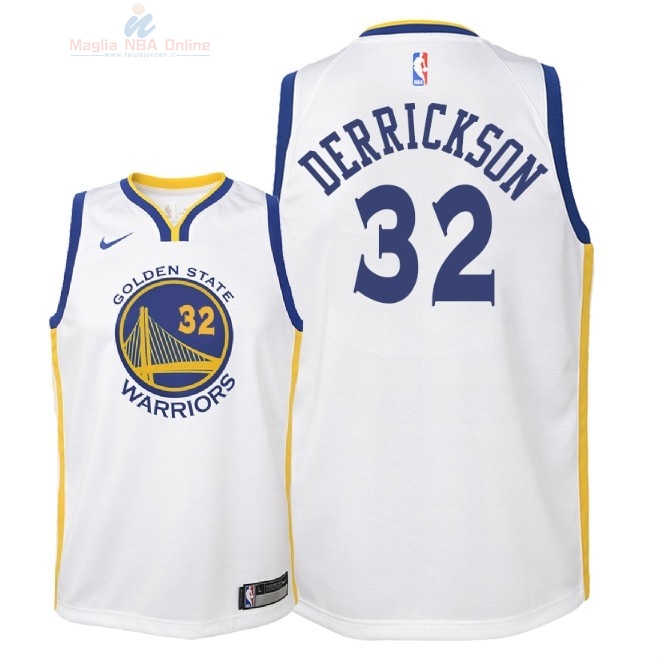 Acquista Maglia NBA Bambino Golden State Warriors #32 Marcus Derrickson Bianco Association 2018