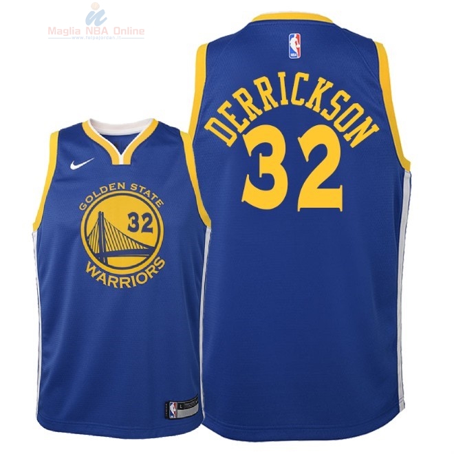 Acquista Maglia NBA Bambino Golden State Warriors #32 Marcus Derrickson Blu Icon 2018