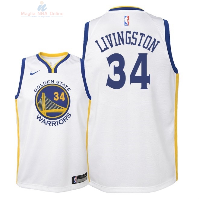 Acquista Maglia NBA Bambino Golden State Warriors #34 Shaun Livingston Bianco Association 2018