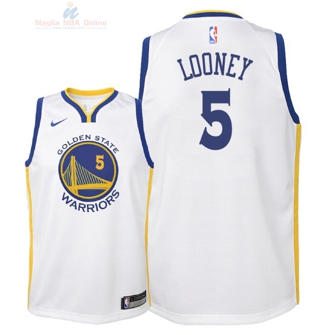 Acquista Maglia NBA Bambino Golden State Warriors #5 Kevon Loone Bianco Association 2018