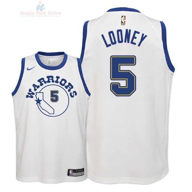 Acquista Maglia NBA Bambino Golden State Warriors #5 Kevon Loone Nike Retro Bianco 2018