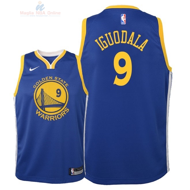 Acquista Maglia NBA Bambino Golden State Warriors #9 Andre Iguodala Blu Icon 2018