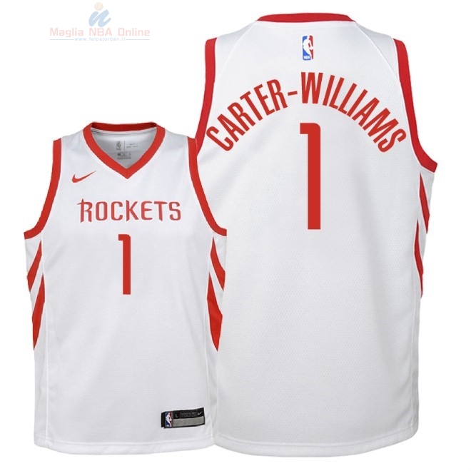 Acquista Maglia NBA Bambino Houston Rockets #1 Michael Carter Williams Bianco Association 2018