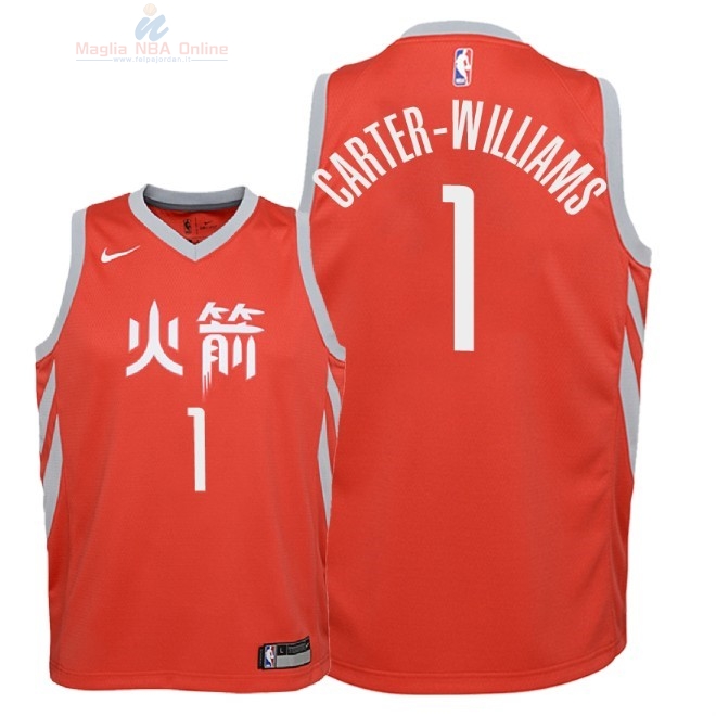 Acquista Maglia NBA Bambino Houston Rockets #1 Michael Carter Williams Nike Rosso Città 2018