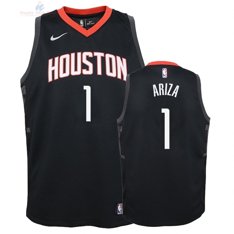 Acquista Maglia NBA Bambino Houston Rockets #1 Trevor Ariza Nero Statement 2018