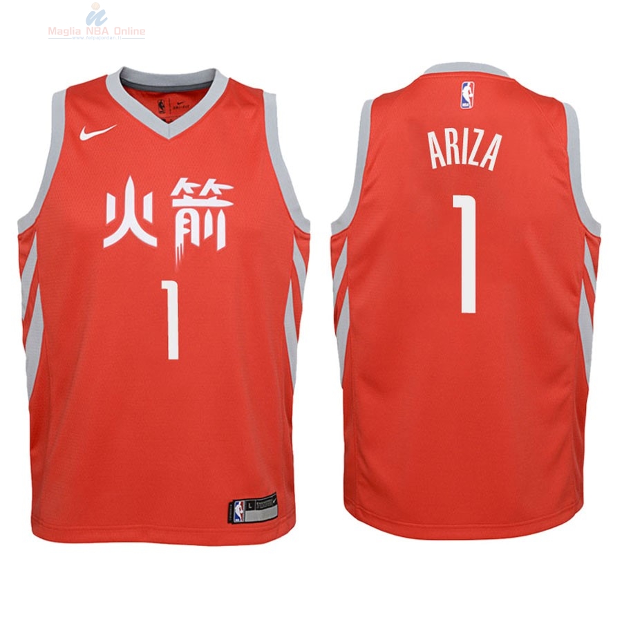 Acquista Maglia NBA Bambino Houston Rockets #1 Trevor Ariza Nike Rosso Città 2018