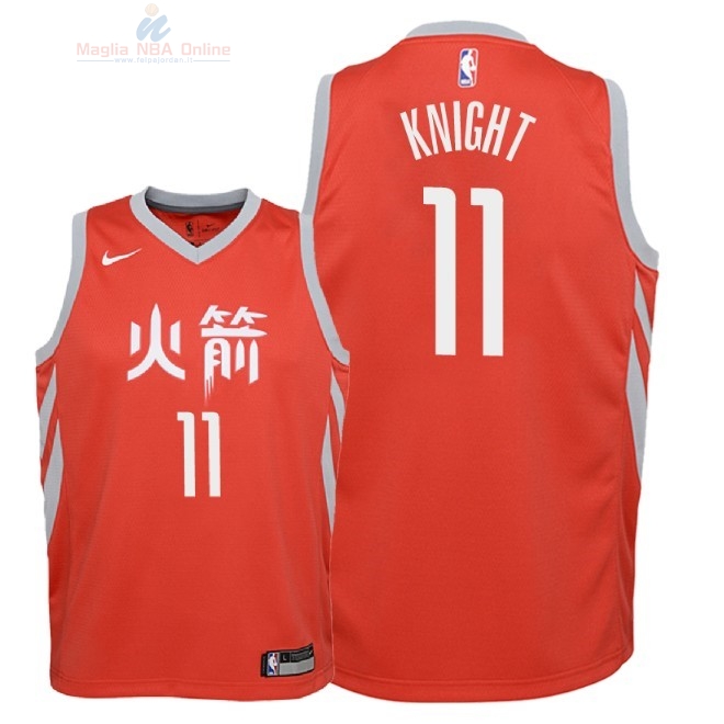 Acquista Maglia NBA Bambino Houston Rockets #11 Brandon Knight Nike Rosso Città 2018