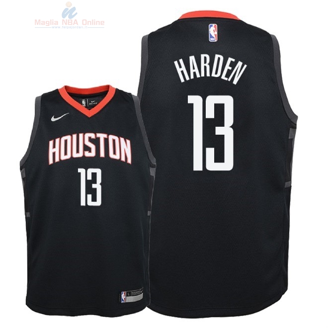 Acquista Maglia NBA Bambino Houston Rockets #13 James Harden Nero Statement 2018