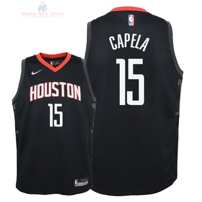 Acquista Maglia NBA Bambino Houston Rockets #15 Clint Capela Nero Statement 2018