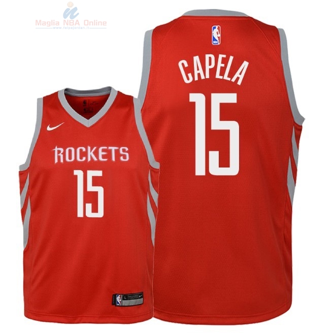 Acquista Maglia NBA Bambino Houston Rockets #15 Clint Capela Rosso Icon 2018