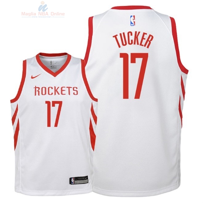 Acquista Maglia NBA Bambino Houston Rockets #17 P.J. Tucker Bianco Association 2018