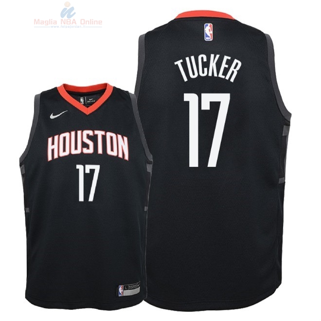 Acquista Maglia NBA Bambino Houston Rockets #17 P.J. Tucker Nero Statement 2018