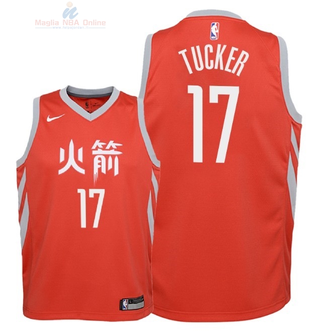Acquista Maglia NBA Bambino Houston Rockets #17 P.J. Tucker Nike Rosso Città 2018