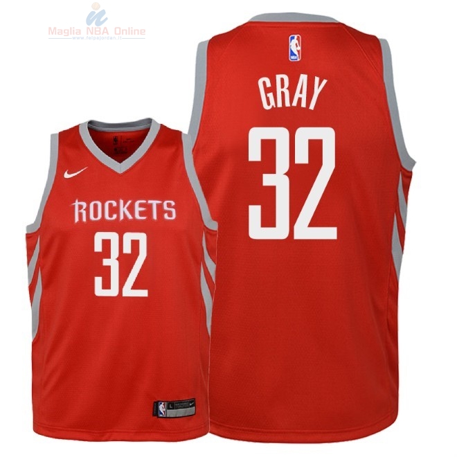 Acquista Maglia NBA Bambino Houston Rockets #32 Rob Gray Rosso Icon 2018