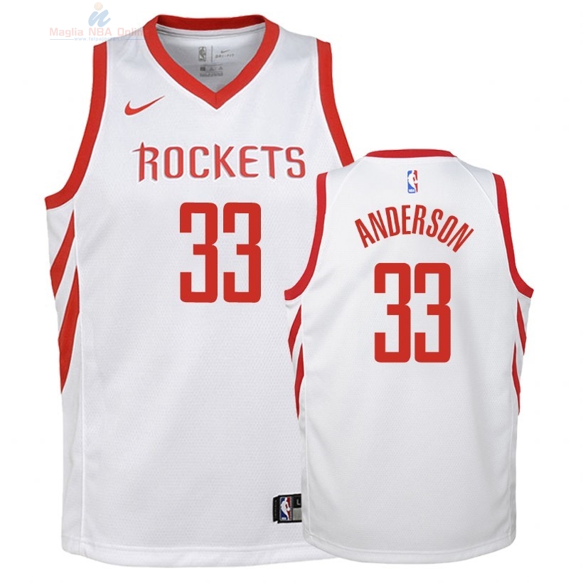 Acquista Maglia NBA Bambino Houston Rockets #33 Ryan Anderson Bianco Association 2018