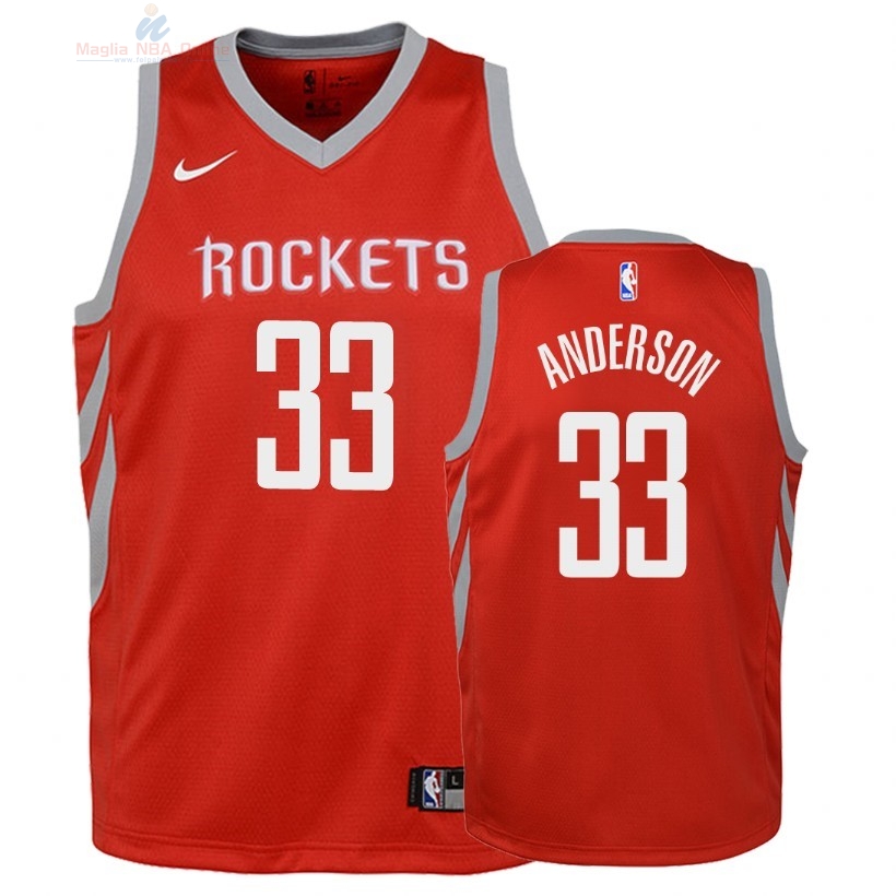 Acquista Maglia NBA Bambino Houston Rockets #33 Ryan Anderson Rosso Icon 2018