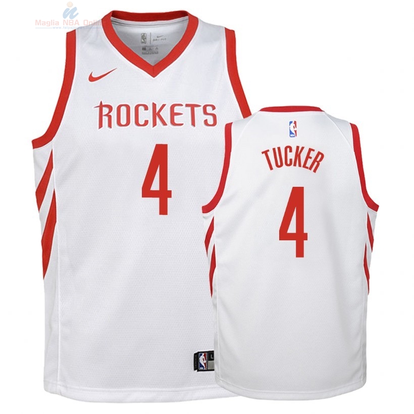 Acquista Maglia NBA Bambino Houston Rockets #4 P.J. Tucker Bianco Association 2018