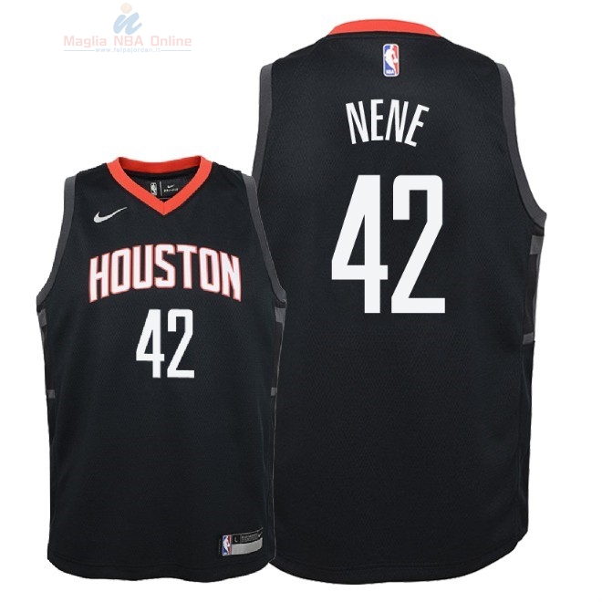 Acquista Maglia NBA Bambino Houston Rockets #42 Nene Nero Statement 2018