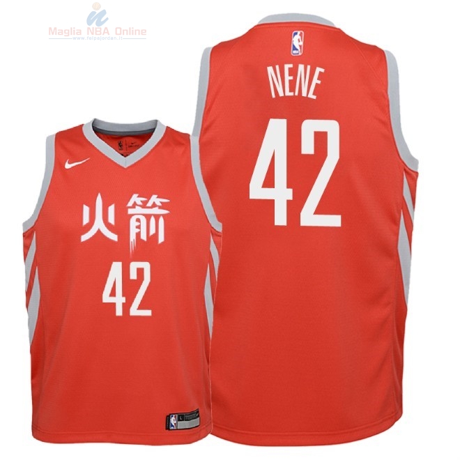 Acquista Maglia NBA Bambino Houston Rockets #42 Nene Nike Rosso Città 2018