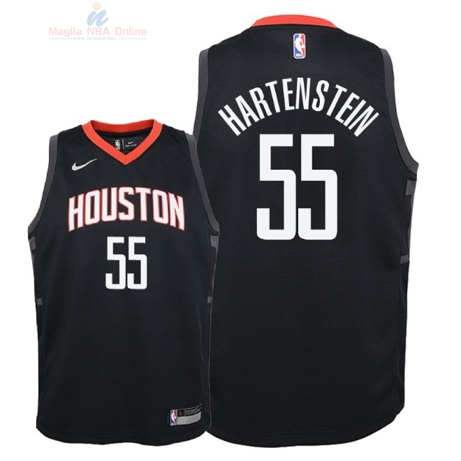 Acquista Maglia NBA Bambino Houston Rockets #55 Isaiah Hartenstein Nero Statement 2018