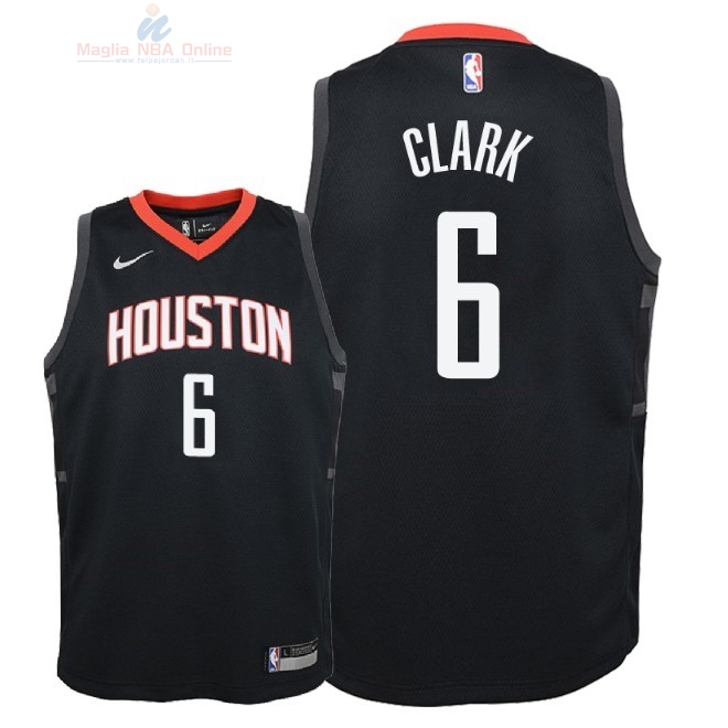 Acquista Maglia NBA Bambino Houston Rockets #6 Gary Clark Nero Statement 2018