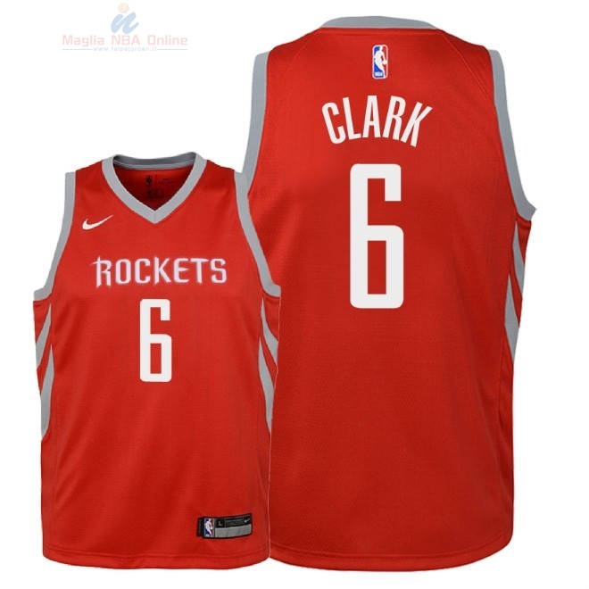 Acquista Maglia NBA Bambino Houston Rockets #6 Gary Clark Rosso Icon 2018