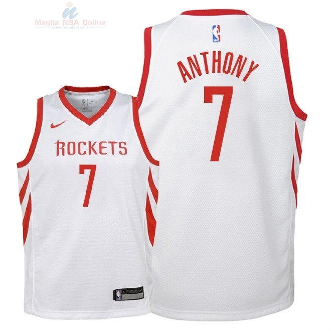 Acquista Maglia NBA Bambino Houston Rockets #7 Carmelo Anthony Bianco Association 2018