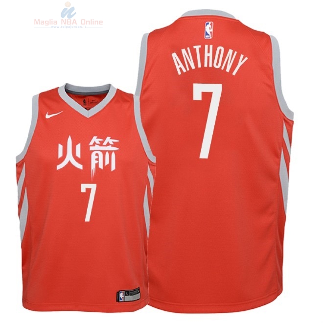 Acquista Maglia NBA Bambino Houston Rockets #7 Carmelo Anthony Nike Rosso Città 2018