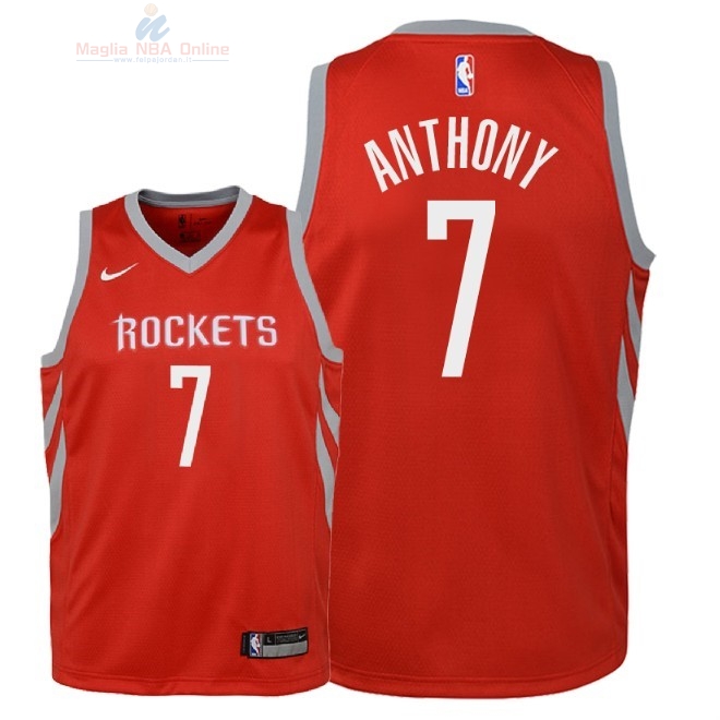 Acquista Maglia NBA Bambino Houston Rockets #7 Carmelo Anthony Rosso Icon 2018