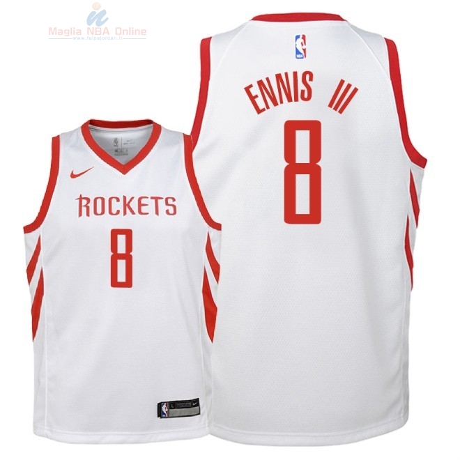 Acquista Maglia NBA Bambino Houston Rockets #8 James Ennis III Bianco Association 2018