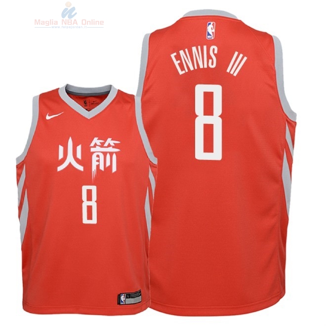 Acquista Maglia NBA Bambino Houston Rockets #8 James Ennis III Nike Rosso Città 2018